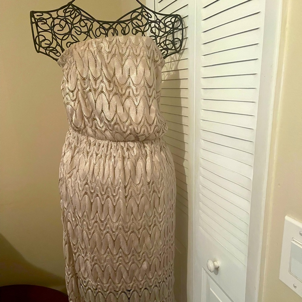 High low long lace maxi dress